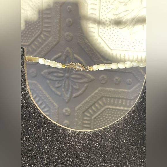 Vintage 1970's Faux Hematite Rice Pearl Twisted Bead Necklace - Picture 6 of 9